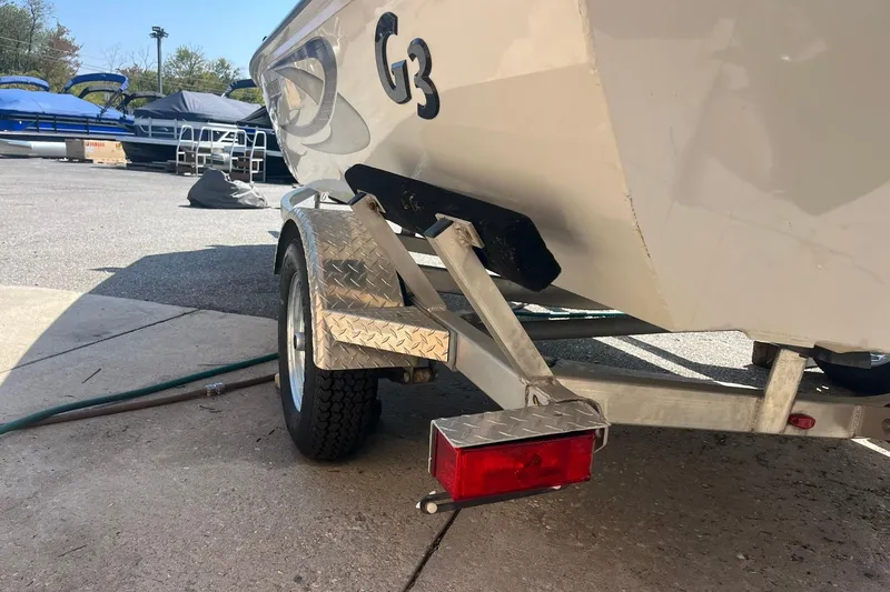 Slide: The Image of 2020 G3 BOATS Sportsman 1810 on trailer, featuring Yamaha Vmax 115 SHO engine. - 25