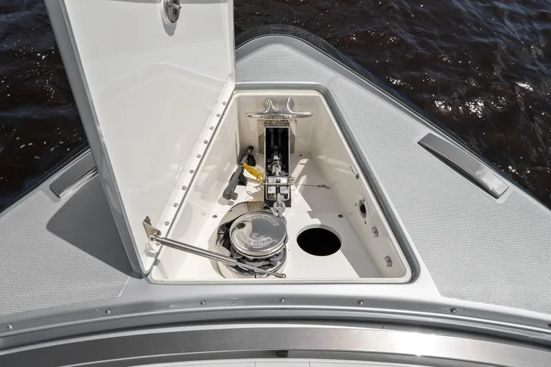 Slide: The Image of 2024 Formula 500 Super Sport Crossover interior with modern kitchen and sleek cabinetry. - 25