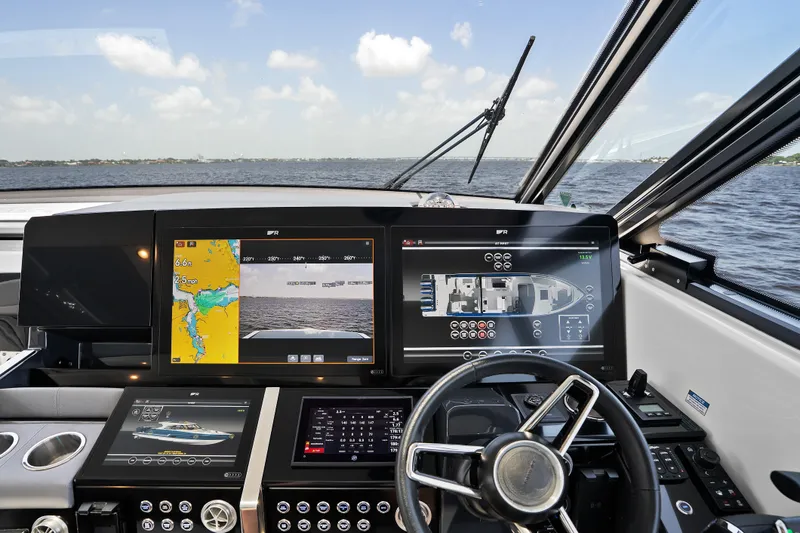 Slide: The Image of Luxurious interior of 2024 Formula 500 Super Sport Crossover yacht with ocean view. - 52