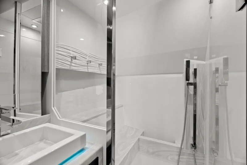 Slide: The Image of Modern kitchen area in 2024 Formula 500 Super Sport Crossover with sleek countertops and cabinetry. - 57