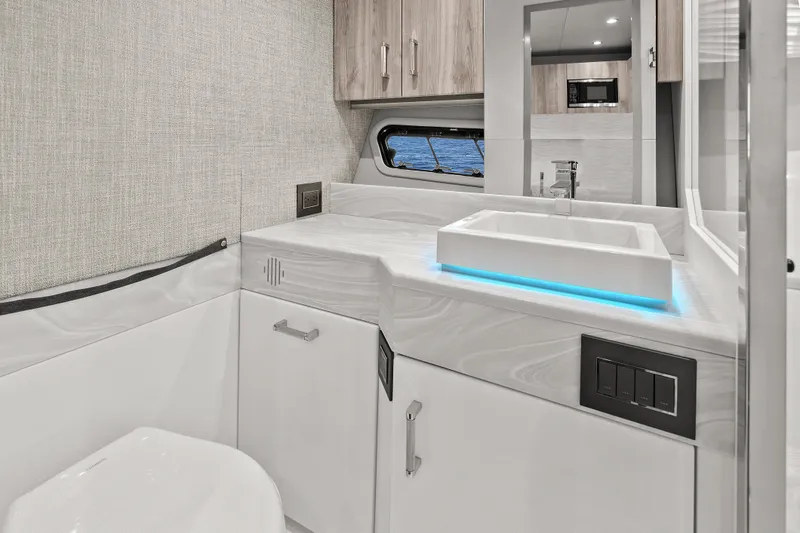Slide: The Image of Luxurious bathroom interior in 2024 Formula 500 Super Sport Crossover yacht. - 58