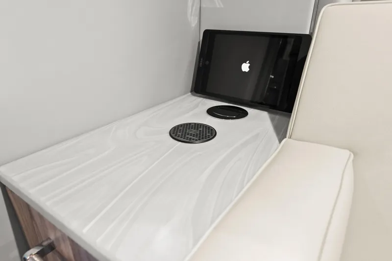 Slide: The Image of 2024 Formula 500 Super Sport Crossover interior kitchen with modern appliances and sleek cabinetry. - 60