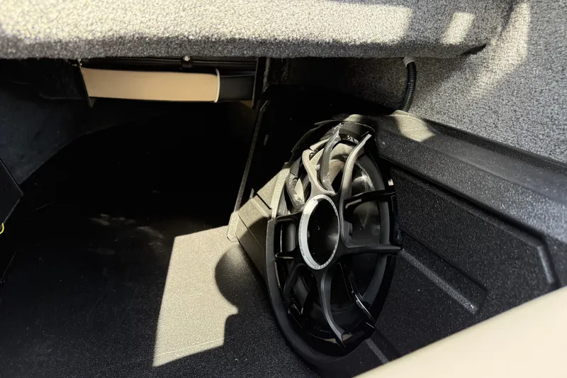 Slide: The Image of 2026 Moomba Mojo boat interior with speaker system detail. - 20