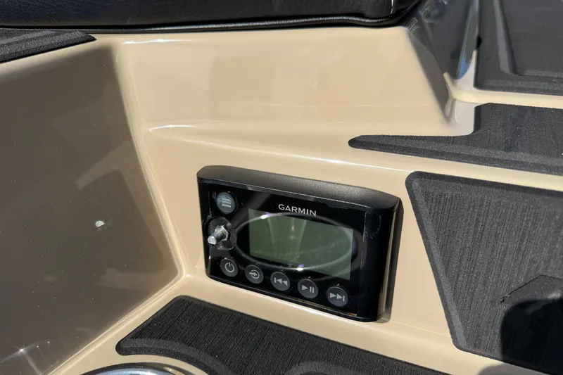 Slide: The Image of Garmin device on 2026 Moomba Mojo boat dashboard, featuring control buttons and display. - 8