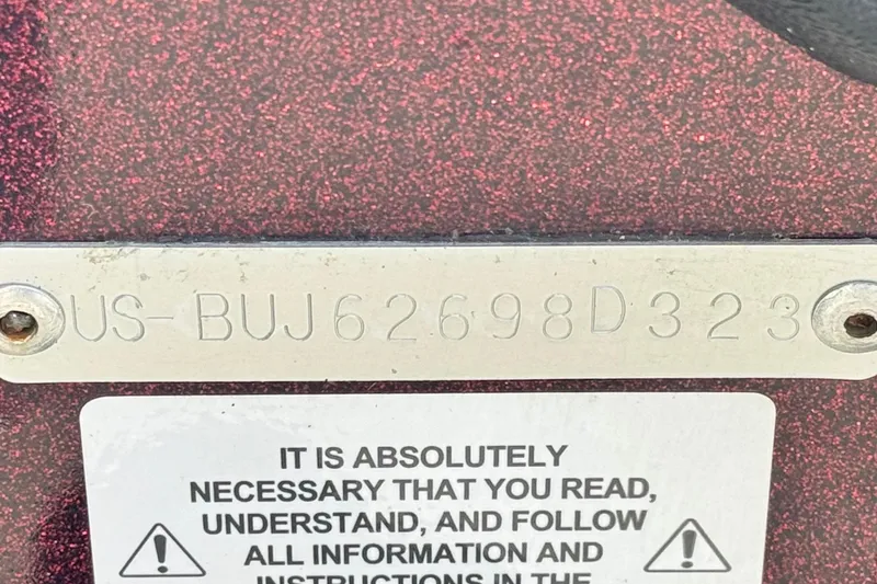 Slide: The Image of 2023 Nitro Z18 identification plate with serial number and safety instructions. - 22