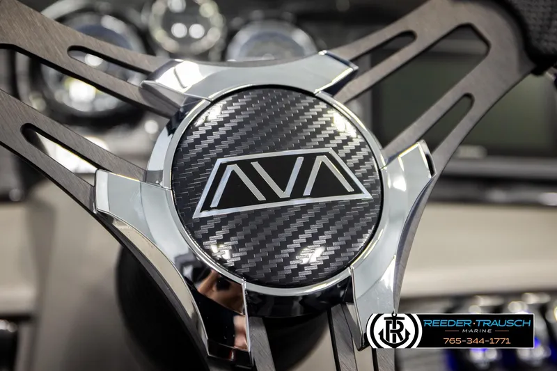 Slide: The Image of Steering wheel of 2026 Avalon LSZ EL boat with carbon fiber design and logo. - 29