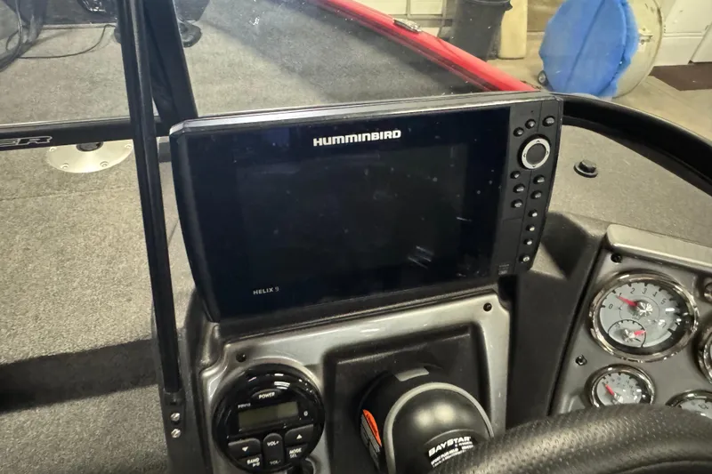 Slide: The Image of Dashboard of 2023 Tracker Pro Guide V-175 WT with Humminbird Helix 9 fishfinder. - 8