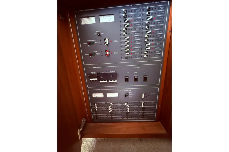 Slide: The Image of Electrical control panel on a 1991 Tiara Yachts 4300 Convertible. - 15