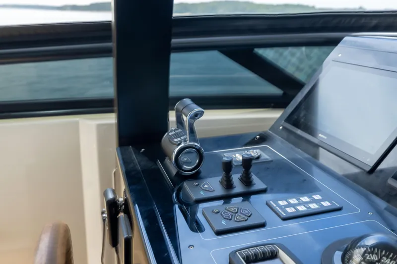 Slide: The Image of Control panel of 2024 Sanlorenzo SL90A yacht with modern navigation equipment. - 33