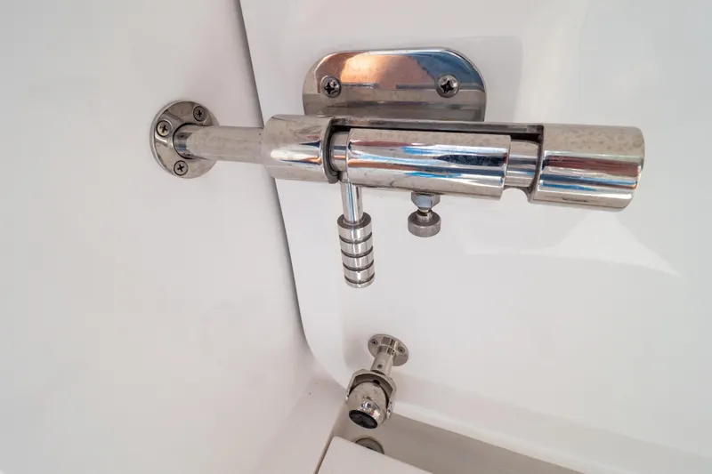 Slide: The Image of Chrome hardware detail on 2023 Intrepid 345 Valor boat. - 35