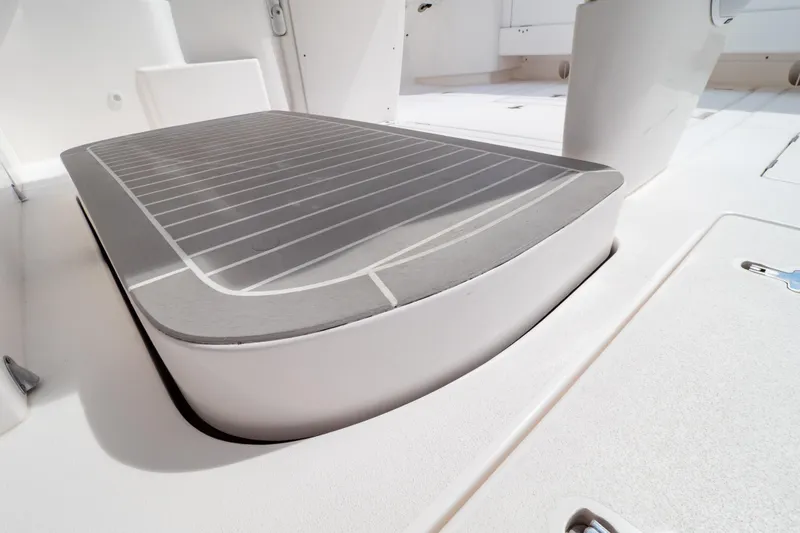 Slide: The Image of 2023 Intrepid 345 Valor boat deck with sleek, modern design and non-slip surface. - 98