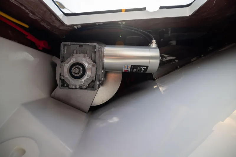 Slide: The Image of Interior view of Freeman 42 LR 2025 boat's mechanical component. - 74