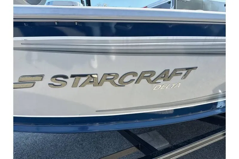 Slide: The Image of 2021 Starcraft Delta 168 Tiller boat with Yamaha F70LA, close-up view. - 6