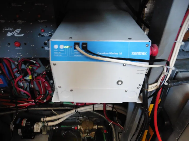 Slide: The Image of Xantrex Freedom Marine 10 inverter in 1997 Sea Ray 440 Express Bridge engine room. - 21