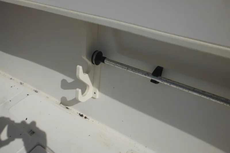 Slide: The Image of Interior detail of a 1998 Boston Whaler 20 Ventura Bowrider boat. - 36