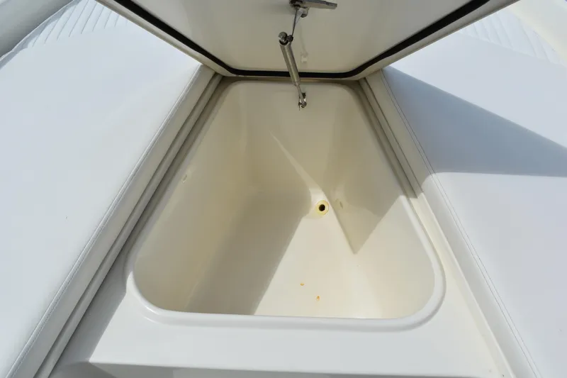 Slide: The Image of Open storage compartment on a 2010 Boston Whaler 230 Dauntless boat. - 21