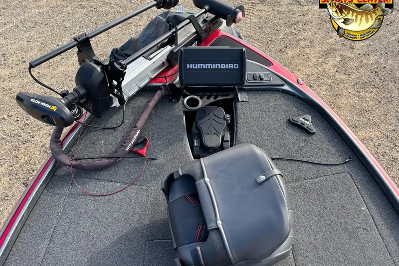 Slide: The Image of Fishing boat deck with Humminbird electronics and Minn Kota trolling motor, Nitro Z18 model, 2017. - 8