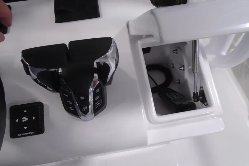 Slide: The Image of Control panel of a 2026 Jupiter 26 boat with Seakeeper system. - 19