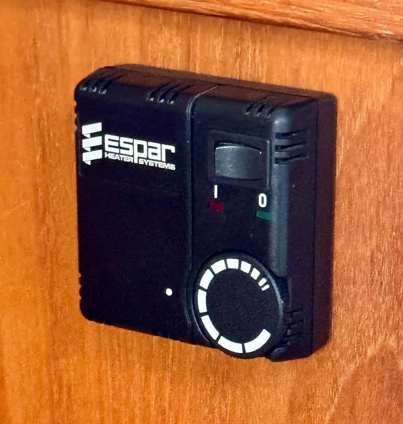 Slide: The Image of Espar heater control panel on 2000 Island Packet 40 yacht interior. - 30