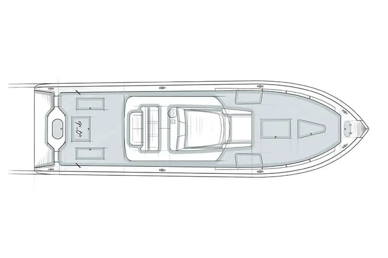 Slide: The Image of 2026 Yellowfin 39 Offshore boat cruising on open water, showcasing powerful engines. - 7