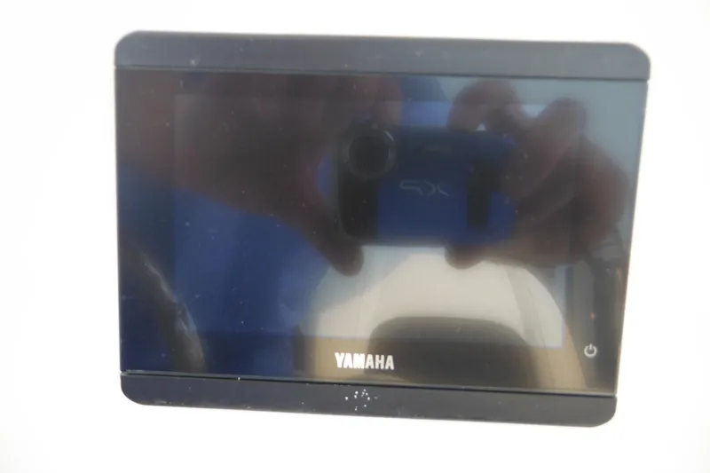 Slide: The Image of Yamaha display screen on 2026 Tidewater 232 LXF boat dashboard. - 48