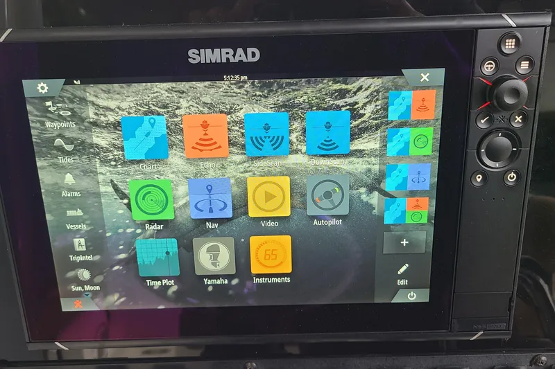 Slide: The Image of Simrad marine navigation display on 2018 Sea Hunt Gamefish 25 boat dashboard. - 15
