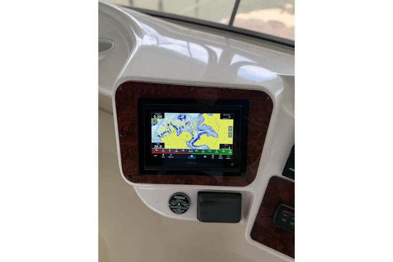 Slide: The Image of Navigation screen on 2008 Meridian 391 boat dashboard, displaying a detailed map. - 14