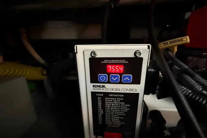 Slide: The Image of Kohler advanced digital control panel in 2008 Meridian 391 boat engine room. - 50