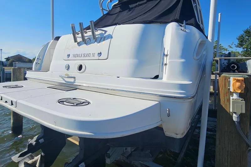 Slide: The Image of 2000 Sea Ray 290 Amberjack boat docked at Hadwick Island, NJ. - 7