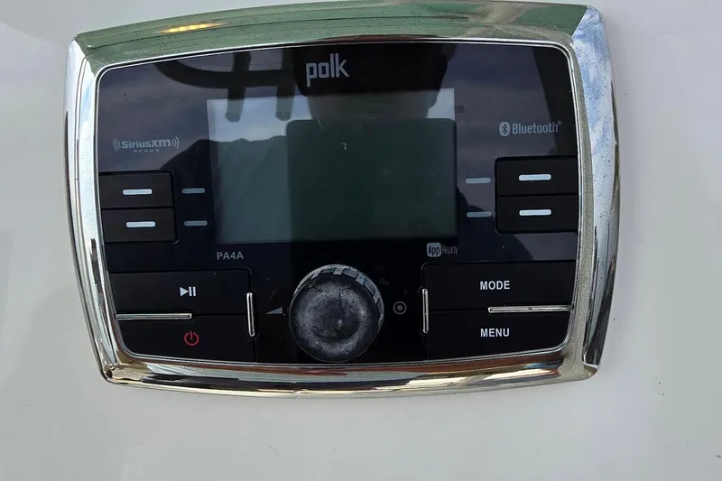 Slide: The Image of Polk audio system on 2020 Key West 239 FS boat, featuring Bluetooth and SiriusXM capabilities. - 12
