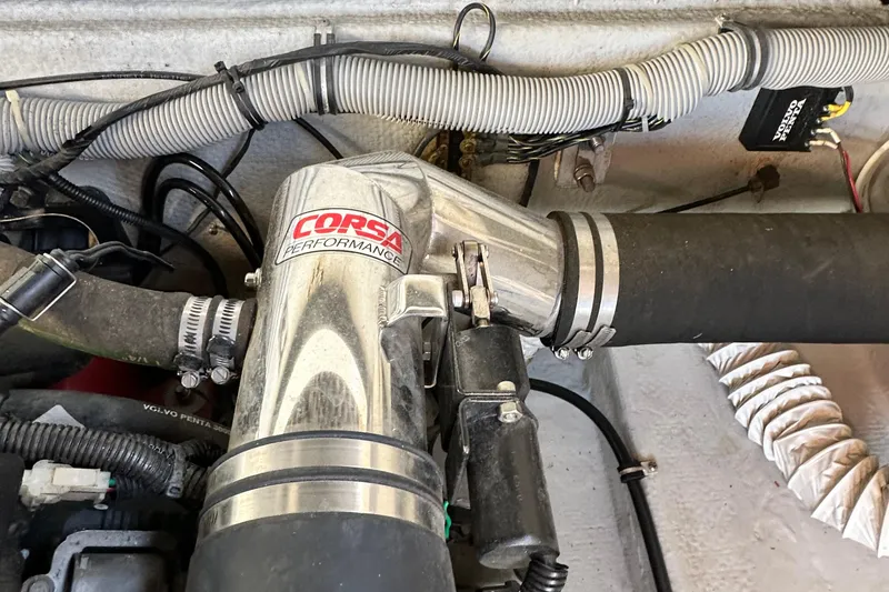 Slide: The Image of Engine compartment of a 2002 Chris-Craft Launch 28 with Corsa Performance exhaust system. - 35