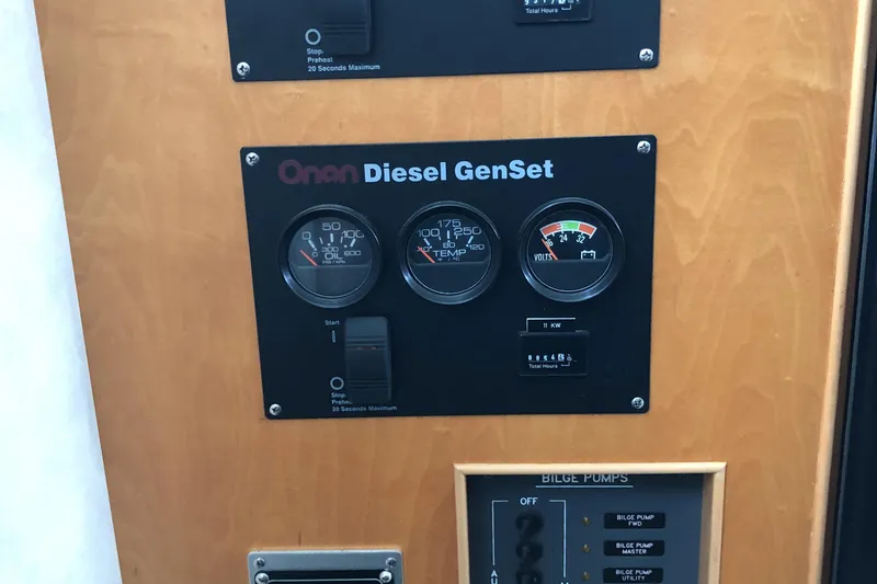 Slide: The Image of Onan Diesel GenSet control panel on 2003 Cape Horn Trawler. - 21