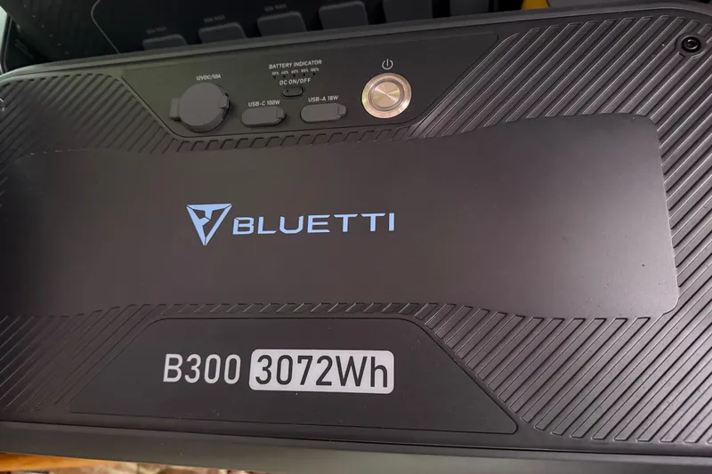 Slide: The Image of Bluetti B300 power station, 3072Wh capacity, featuring USB and DC ports. - 23