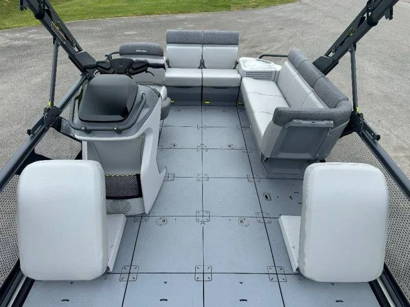 Slide: The Image of Interior of 2026 Sea-Doo Switch Sport 18, spacious and modern design. - 29