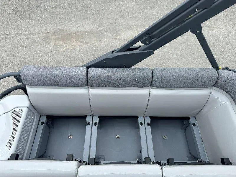 Slide: The Image of Interior of 2026 Sea-Doo Switch Sport 18 with gray seating. - 31