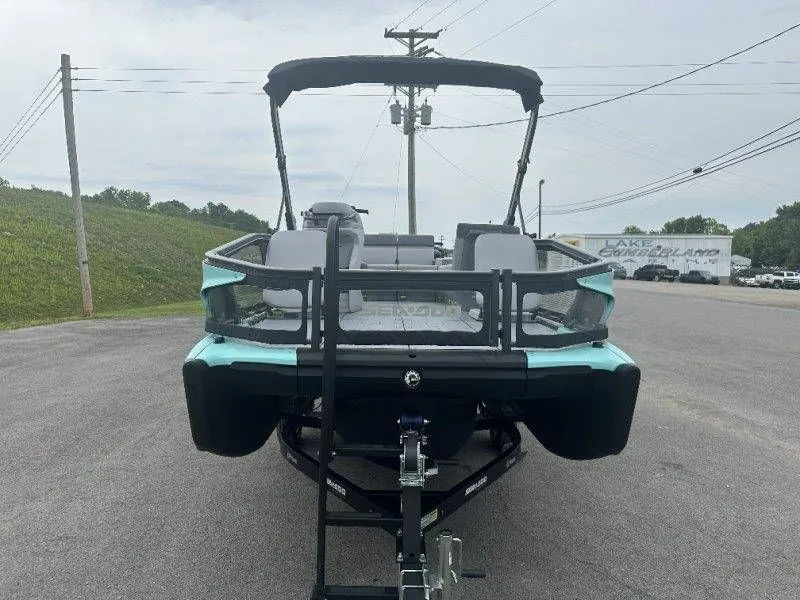 Slide: The Image of 2026 Sea-Doo Switch Sport 18 on trailer, front view. - 39