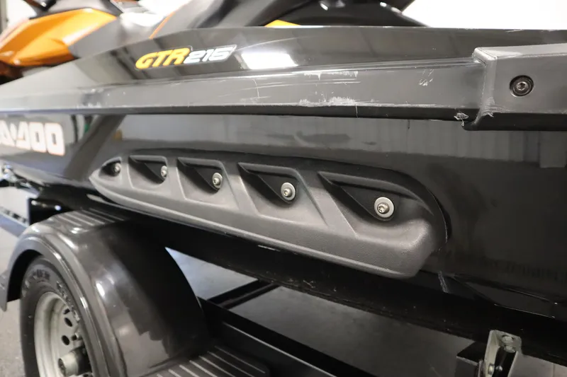 Slide: The Image of 2012 Sea-Doo GTR 215 jet ski on trailer, side view. - 19