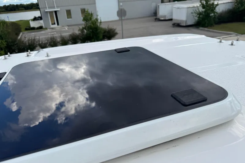 Slide: The Image of Rooftop view of 2025 Sea Fox 288 Commander with sky reflection. - 119