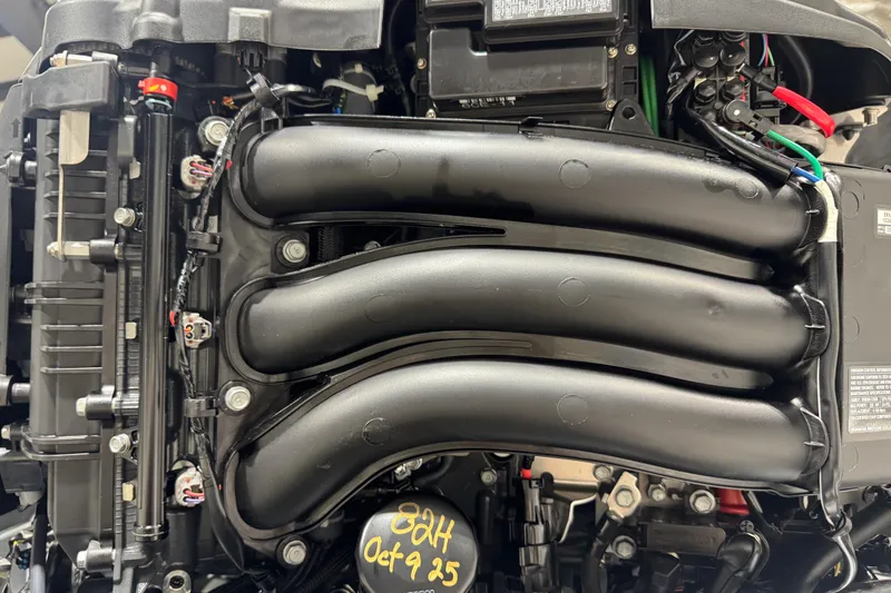 Slide: The Image of Close-up of a 2025 Sea Fox 288 Commander engine components. - 136