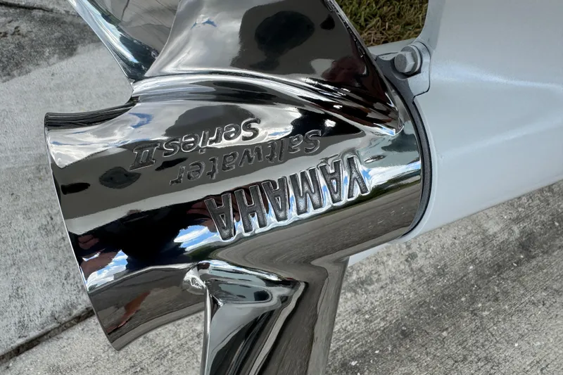 Slide: The Image of Close-up of a Yamaha Saltwater Series II propeller on a 2025 Sea Fox 288 Commander. - 15