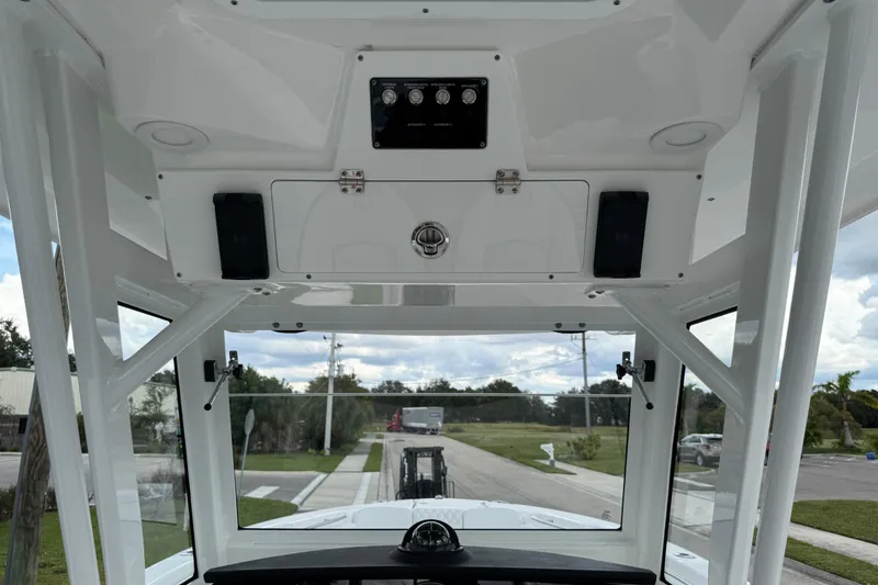 Slide: The Image of Interior view of 2025 Sea Fox 288 Commander boat, showcasing dashboard and controls. - 27