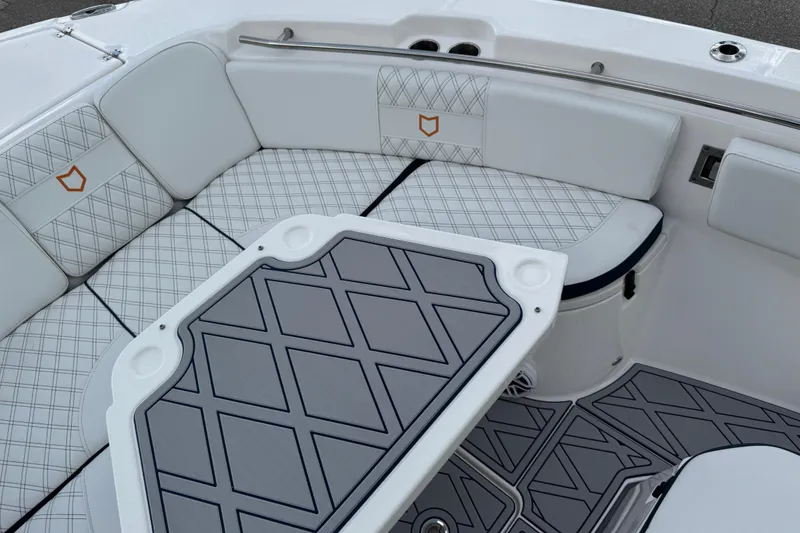 Slide: The Image of Luxurious seating area on 2025 Sea Fox 288 Commander boat with stylish upholstery. - 51
