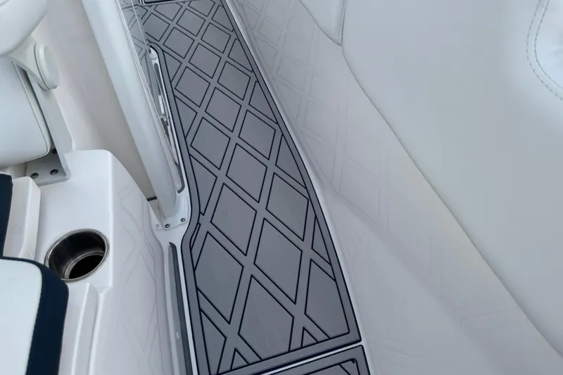 Slide: The Image of Interior view of 2025 Sea Fox 288 Commander boat with diamond-patterned flooring. - 66