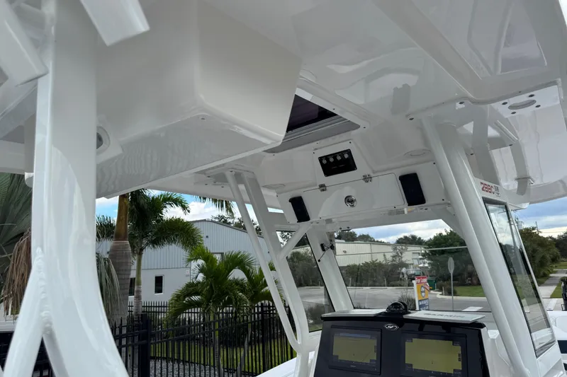 Slide: The Image of 2025 Sea Fox 288 Commander boat console with advanced navigation systems and sleek design. - 82