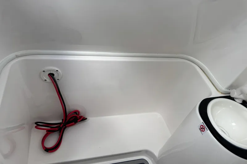 Slide: The Image of 2025 Sea Fox 288 Commander interior detail with red and black wiring. - 89