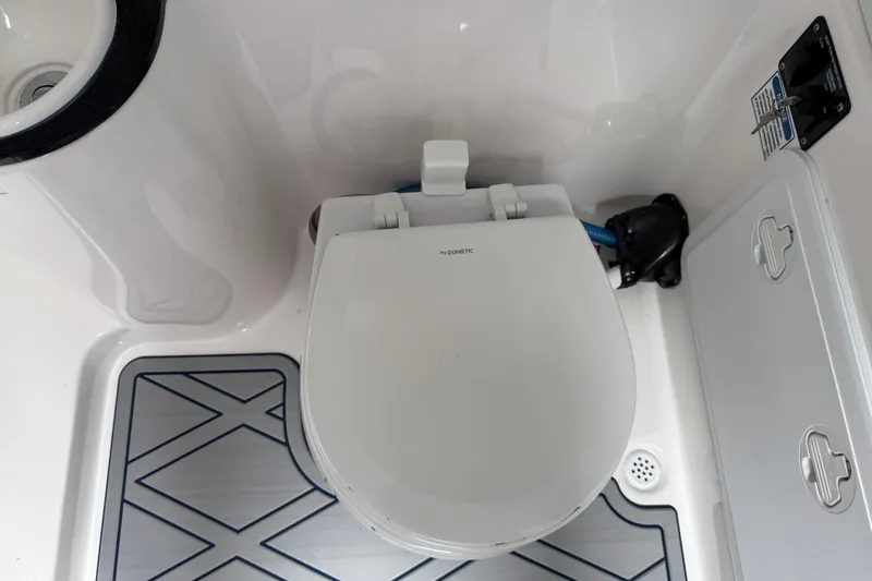 Slide: The Image of 2025 Sea Fox 288 Commander boat toilet with modern design and compact layout. - 96