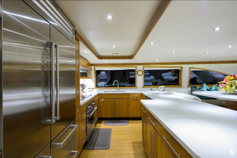 Slide: The Image of Luxurious kitchen interior of 2001 Westport Motor Yacht Raised Pilothouse with modern appliances. - 36