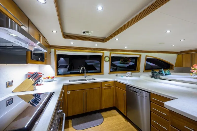 Slide: The Image of Luxurious kitchen interior of 2001 Westport Motor Yacht Raised Pilothouse with modern appliances. - 38