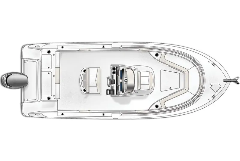 Slide: The Image of Manufacturer Provided Image: Top view of 2015 Robalo R242 Center Console boat layout. - 59