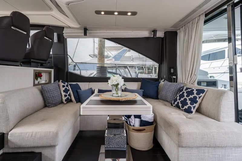 Slide: The Image of Luxurious interior of 2020 Azimut Fly 50 yacht with elegant seating and decor. - 28